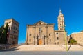 Church of Iglesia de San Juan de los Panetes, Zaragoza, Spain. Copy space for text.