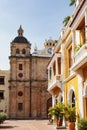 Church Iglesia de San Pedro Claver, colonial buildings located in Cartagena de Indias, in Colombia Royalty Free Stock Photo