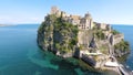 Church of Immacolata dome at Aragonese Castle near Ischia, Italian landmarks