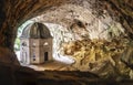 Church inside cave in Italy - Marche - the temple of Valadier church near Frasassi caves in Genga Ancona Royalty Free Stock Photo