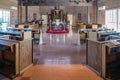 Church inside layout of San Lorenzo Seminary, Santa Inez, CA, USA Royalty Free Stock Photo