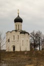 The Church of the Intercession of the Holy Virgin on the Nerl River. Spring landscape.