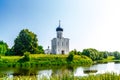 Church of the Intercession of the Holy Virgin on the Nerl River. Vladimir region, Russia Royalty Free Stock Photo