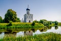 Church of the Intercession of the Holy Virgin on the Nerl River. Vladimir region, Russia Royalty Free Stock Photo