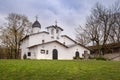 Church of the Intercession and the Nativity from Prolom  in Pskov city, Russia Royalty Free Stock Photo