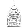 Church of the Intercession on the Nerl. Old Russian Orthodox church Vector drawing