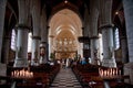 Church Interior with chairs and altar and tabernacle Royalty Free Stock Photo