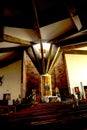 Church interior at the village of Camacha in the mountains above Funchal is a centre of weaving willow