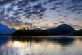 Church on the island - Lake bled in early morning Royalty Free Stock Photo