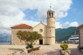 Church on island. Our Lady of The Rocks Gospa od Skrpjela. Bay of Kotor, Montenegro Royalty Free Stock Photo