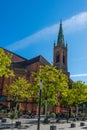 The church Johanneskirche - St. Johns church- at Martin-Luther-Platz in Duesseldorf downtown.