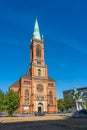 The church Johanneskirche - St. Johns church- at Martin-Luther-Platz in Duesseldorf downtown.