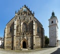 church in Klatovy town with beel tower, Czech Republic