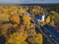 Church in Kliczkow and fall colors