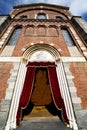 church in the legnano old closed brick tower sidewalk lo