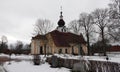 Church of Leksand in winter in Dalarna, Sweden Royalty Free Stock Photo