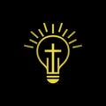 Church light bulb luxury line modern logo Royalty Free Stock Photo