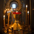 Church. Lighted candles in the church, prayer Royalty Free Stock Photo