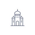 Church line icon - orthodox chapel simple linear pictogram on white background. Vector illustration.