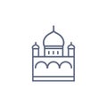 Church line icon - orthodox chapel simple linear pictogram on white background. Vector illustration.