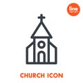 Church line icon over white