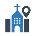 Church location glyph color icon