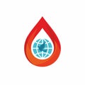 Church logo. The blood of Jesus and the world in need of salvation from sin. Royalty Free Stock Photo