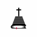 Church logo. Christian symbols. Bible Scripture - is a staircase leading to the knowledge of the Lord and Savior Jesus Christ Royalty Free Stock Photo