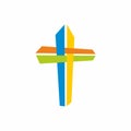 Church logo. Christian symbols. Coloring Jesus` cross Royalty Free Stock Photo