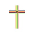 Church logo. Christian symbols. Cross of Jesus Christ and mosaic.
