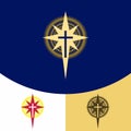 Church logo. Christian symbols. The cross of Jesus Christ and the Star of Bethlehem Royalty Free Stock Photo
