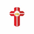 Church logo. Christian symbols. The cross of Jesus and crown of thorns