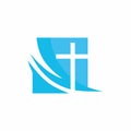 Church logo. Christian symbols. Cross of the Lord and Savior Jesus Christ Royalty Free Stock Photo