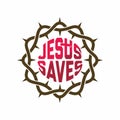 Church logo. Christian symbols. Crown of thorns. Jesus saves. Royalty Free Stock Photo