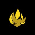 Church logo. Christian symbols. The Dove and the Flame of the Holy Spirit, the Kingdom of God. Royalty Free Stock Photo