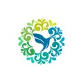 Church logo. Christian symbols. Dove - the symbol of the Holy Spirit.