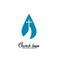 Church logo. Christian symbols. A drop of living water, as the epithet of Christ