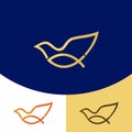 Church logo. Christian symbols. Fish - Jesus symbol, a dove - the Holy Spirit. Royalty Free Stock Photo