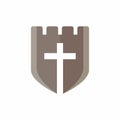 Church logo. Christian symbols. Fortress my God, cross