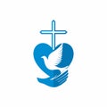 Church logo. Christian symbols. God has given us the Holy Spirit