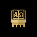Church logo. Christian symbols. Holy bible, cross, alpha and omega Royalty Free Stock Photo