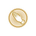 Church logo. Christian symbols. Praying hands Royalty Free Stock Photo