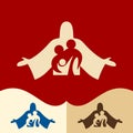 Church logo. Cristian symbols. Family in Christ Jesus. Royalty Free Stock Photo