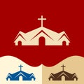 Church logo. Cristian symbols. House of God.