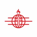 Church logo. Cross and globe - the world. Royalty Free Stock Photo