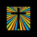 Church logo. The cross of Jesus Christ in the rays of glory