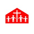 Church logo. The Cross of Jesus Christ and worshiping the Lord Royalty Free Stock Photo