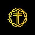 Church logo. The cross of Jesus and the crown of thorns Royalty Free Stock Photo