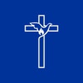 Church logo. The cross of Jesus and the dove Royalty Free Stock Photo