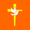 Church logo. The cross of Jesus and the dove are a symbol of the Holy Spirit Royalty Free Stock Photo